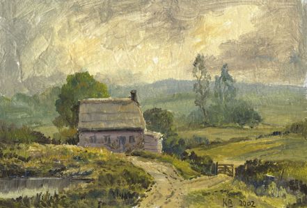 Keith Burtonshaw - 2002 Oil, Cottage in a Landscape