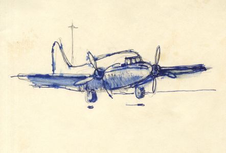 Frances Watt - Mid 20th Century Pen and Ink Drawing, Aeroplane