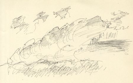 Frances Watt - Mid 20th Century Pen and Ink Drawing, Landscape and Cloud Study