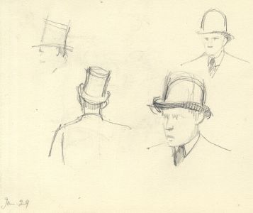 Frances Watt - 1960 Graphite Drawing, Bankers