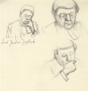 Frances Watt - Mid 20th Century Graphite Drawing, Lord Justice Diplock