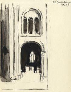 Frances Watt - Mid 20th Century Pen and Ink Drawing, St Bartholomew's