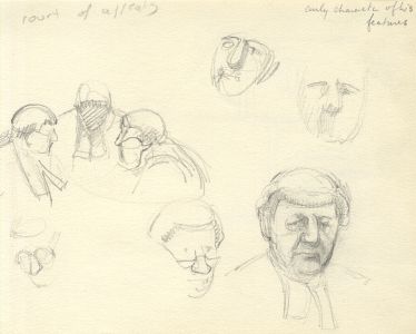 Frances Watt - Mid 20th Century Graphite Drawing, Court of Appeal