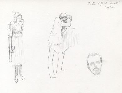 Frances Watt - 1987 Graphite Drawing, City Traders