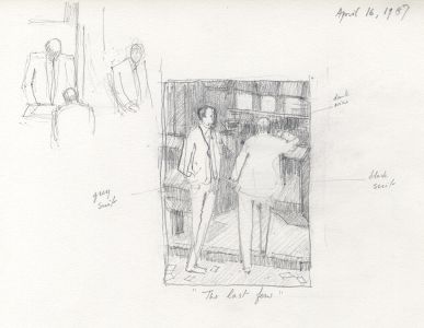 Frances Watt - 1987 Graphite Drawing, City Traders