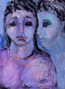 Joan Lewis - Contemporary Oil, Two Figures