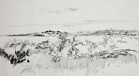 Paul Sharp - Mid 20th Century Graphite Drawing, Landscape