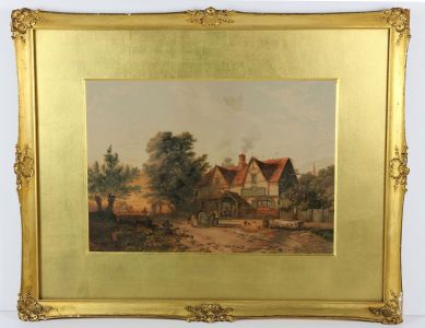 19th Century Aquatint - Country Inn