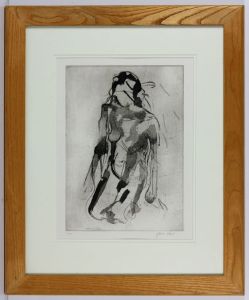 Joan Lewis - Contemporary Etching, Kneeling Model
