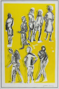 Joan Lewis - Contemporary Monotype, Waiting for the Train
