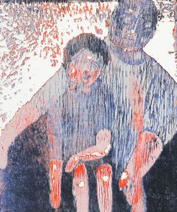 Joan Lewis - Contemporary Monotype, Parent and Child