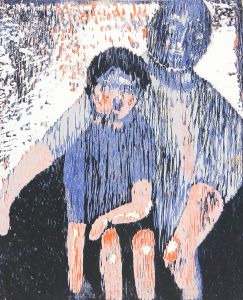 Joan Lewis - Contemporary Monotype, Parent and Child