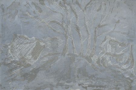 Joan Lewis - Original Etched Metal Plate Used for Etching 'Trees'