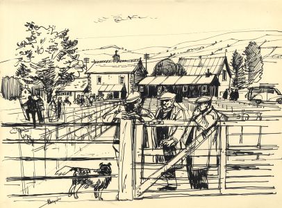 Paul Sharp - Mid 20th Century Pen and Ink Drawing, Rhayader