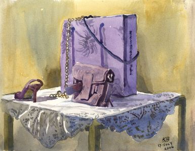 Keith Burtonshaw - 2006 Watercolour, Bags and Shoe