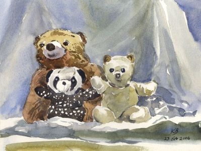 Keith Burtonshaw - 2006 Watercolour, Teddies