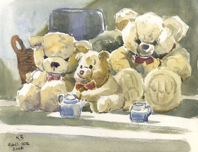 Keith Burtonshaw - 2006 Watercolour, Teddies