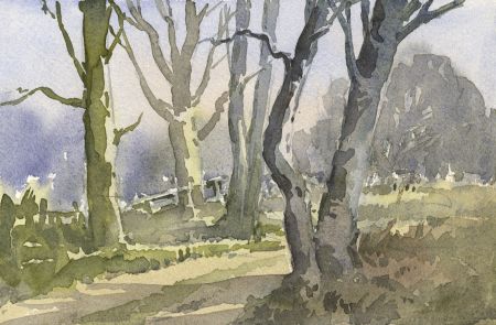 Keith Burtonshaw - 1990 Watercolour, Forest Path