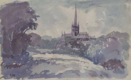 Keith Burtonshaw - 1988 Watercolour, Church View
