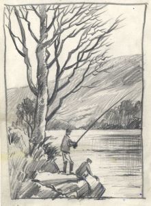 Keith Burtonshaw - Contemporary Graphite Drawing, Fishing