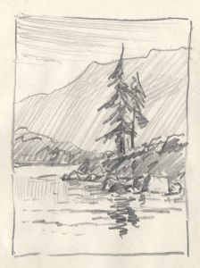 Keith Burtonshaw - Contemporary Graphite Drawing, Landscape with Tree