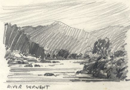 Keith Burtonshaw - Contemporary Graphite Drawing, River Derwent, Lake District