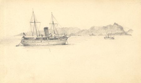 C.L. Robertson - 19th Century Graphite Drawing, Boat at Anchor