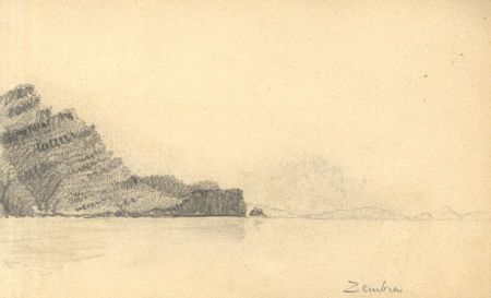 C.L. Robertson - 19th Century Graphite Drawing, Zembra, Tunisia