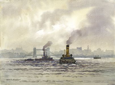 Keith Burtonshaw - 1996 Watercolour, Thames Tug Boat