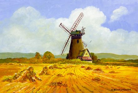 Keith Burtonshaw - Contemporary Oil, Windmill and Cornfields