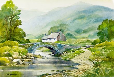 Keith Burtonshaw - 2006 Watercolour, Grange in Borrowdale, Lake District