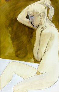 Peter Nuttall - 1997 Mixed Media, Portrait of Female Nude