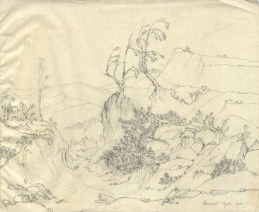 Adrian Cornwell-Clyne MBE FRPS - 1940 Pen and Ink Drawing, Rugged Landscape