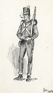 L.J. Webster - 1903 Watercolour, Standing Infantryman