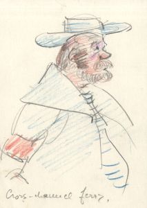 Lory Adler - 1983 Crayon, Man on Cross-Channel Ferry