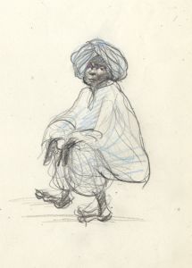 Lory Adler - 1983 Crayon, Turbaned Man