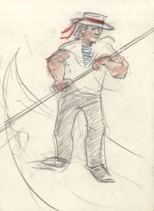 Lory Adler - 1983 Crayon, Gondalier