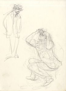 Lory Adler - 1983 Crayon, Two Figures