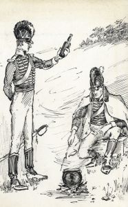 L.J. Webster - Early 20th Century Pen and Ink Drawing, Soldiers Cooking