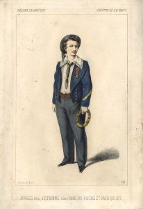 19th Century Lithograph - Actor, Galerie Dramatique, Theatre de la Gaite