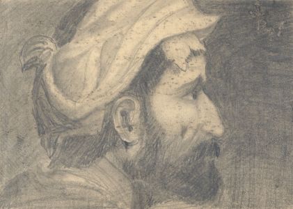 Attributed Joseph Crawhall II - Mid 19th Century Graphite Drawing, Bearded Man