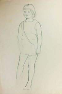 William Redgrave - Early 20th Century Coloured Pencil, Child with Satchel