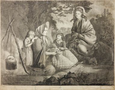 J.W. Edye - 1788 Aquatint, Gypsies