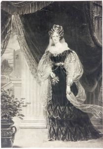 18th Century Aquatint - Lady in Finery