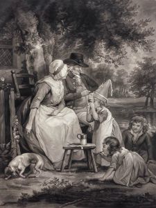 Joseph Grozer - 1794 Mezzotint, Children Diverting Age after George Moreland