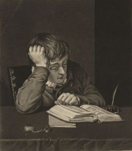 JC Easling - 1813 Mezzotint, The Idler and the Student, Pair