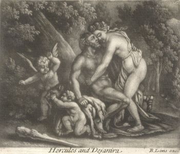 Bernard Lens II - 1690 Mezzotint, Hercules and Dejanira