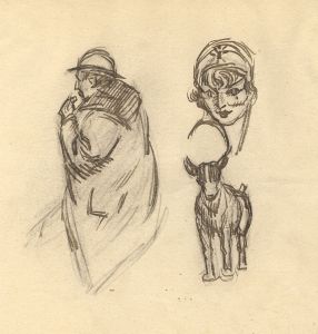 Andre Nevil - 1900 Pen and Ink Drawing, Studies