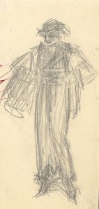 Andre Nevil - 1900 Graphite Drawing, A Figure