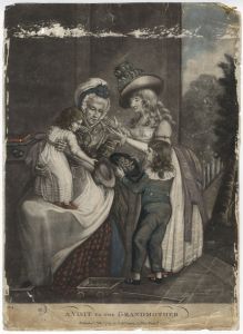 1789 Mezzotint - A Visit to the Grandmother